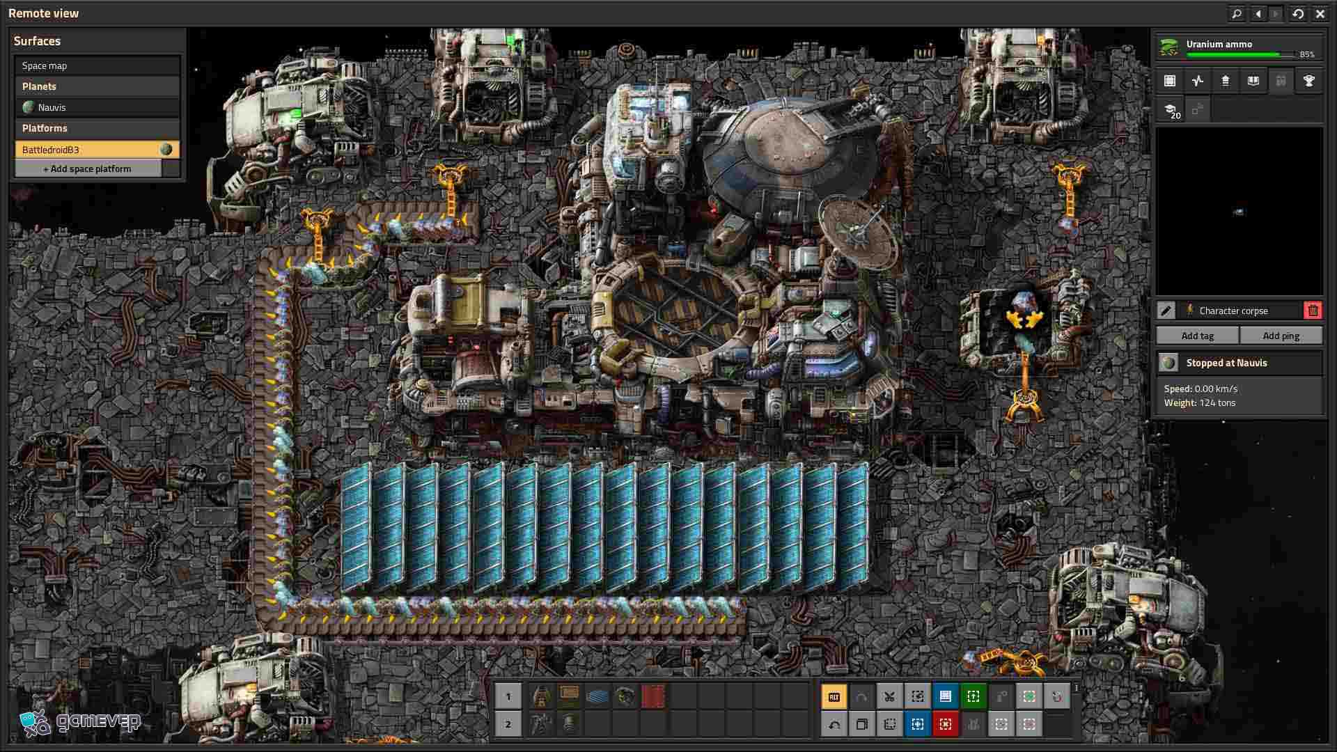 Configura energía con paneles solares en Factorio Space Age.