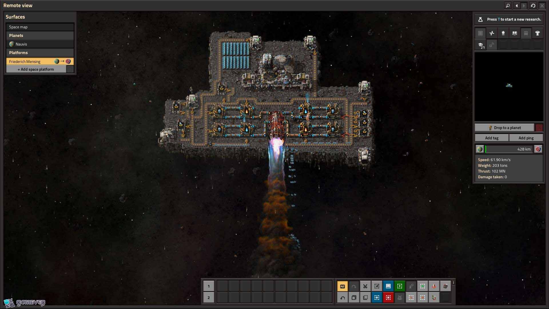 Lanza tu plataforma espacial hacia nuevos mundos en Factorio Space Age