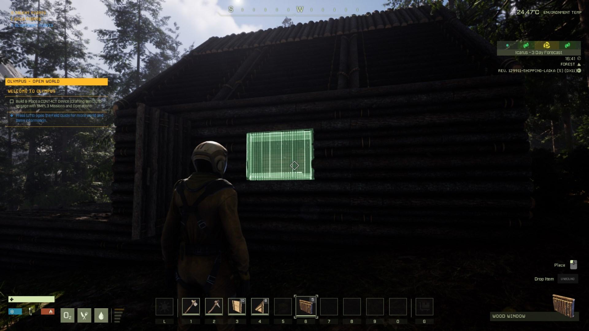 Set up windows to have a view from your base 