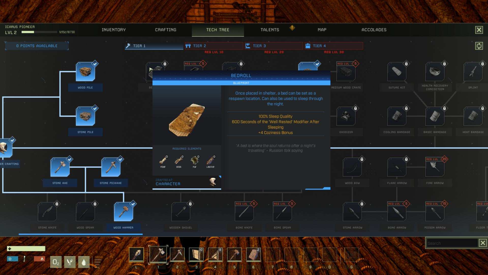 Setze eine Bettrolle als Spawnpunkt in Icarus