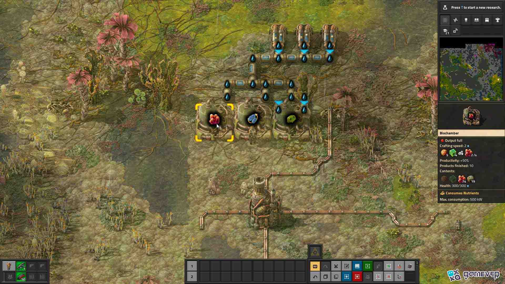 Automatiza la crianza de huevos de pentápodo en Factorio Space Age.