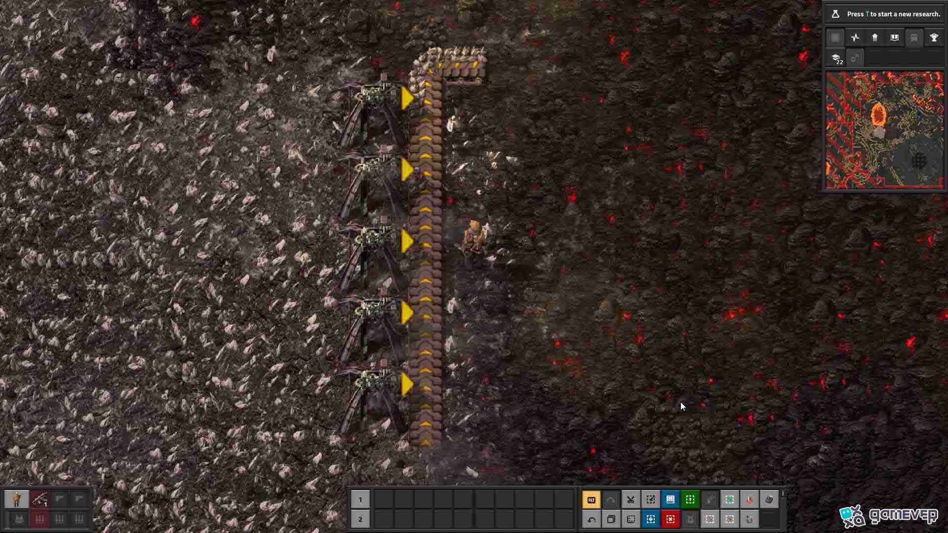 Construye tu línea de suministro para calcita y ácido sulfúrico para producir agua en Factorio Space Age