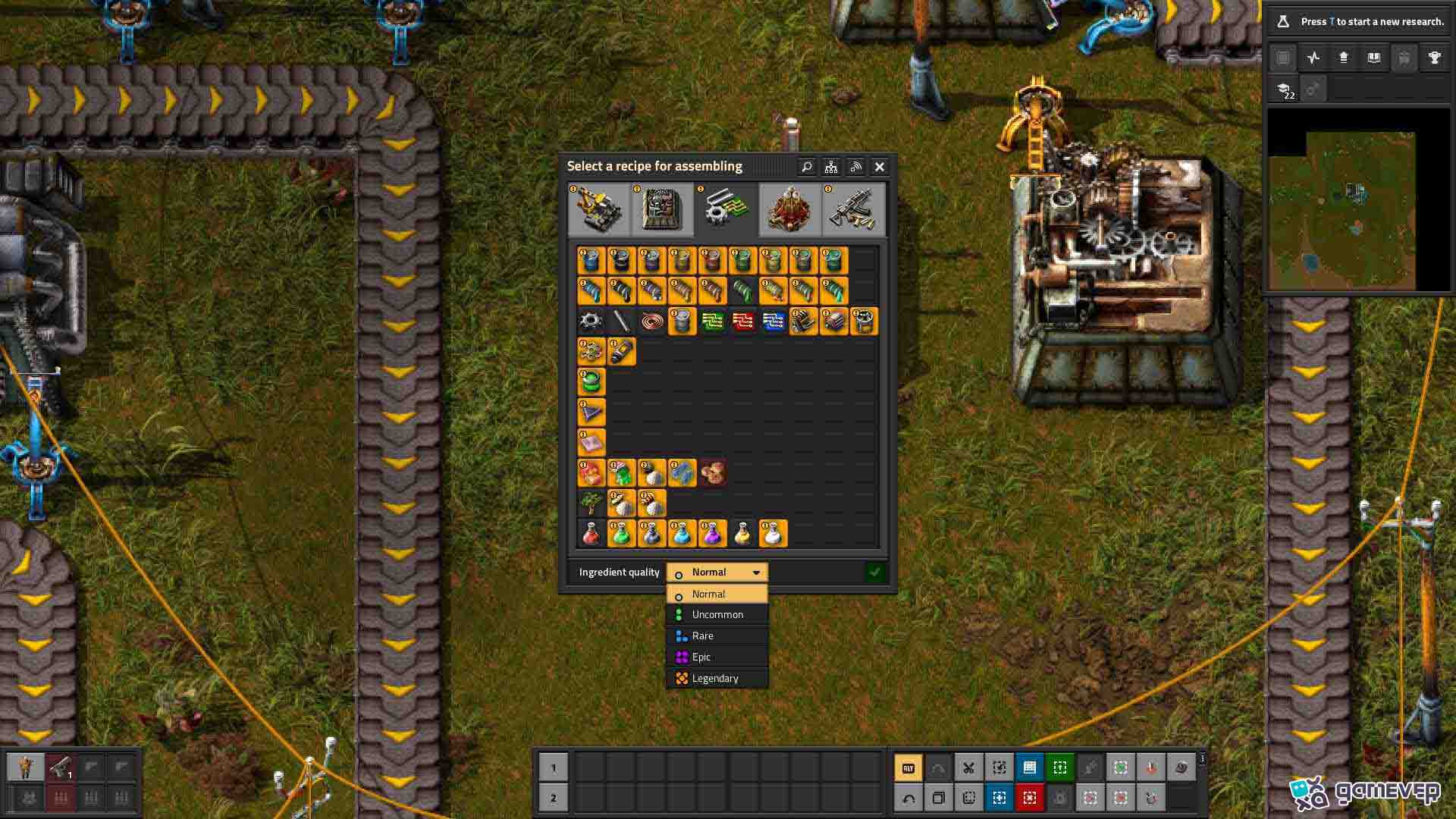 Mejora tus máquinas con ingredientes de calidad en Factorio Space Age.