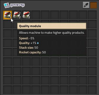 Fabra artículos legendarios con los módulos de calidad adecuados en Factorio Space Age.