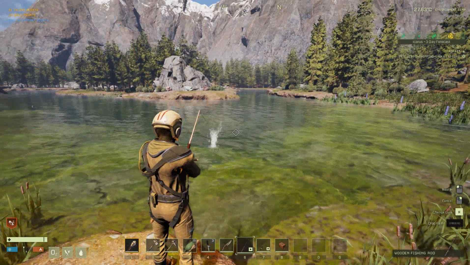 Vermeide Piranhas beim Angeln im Icarus-Update