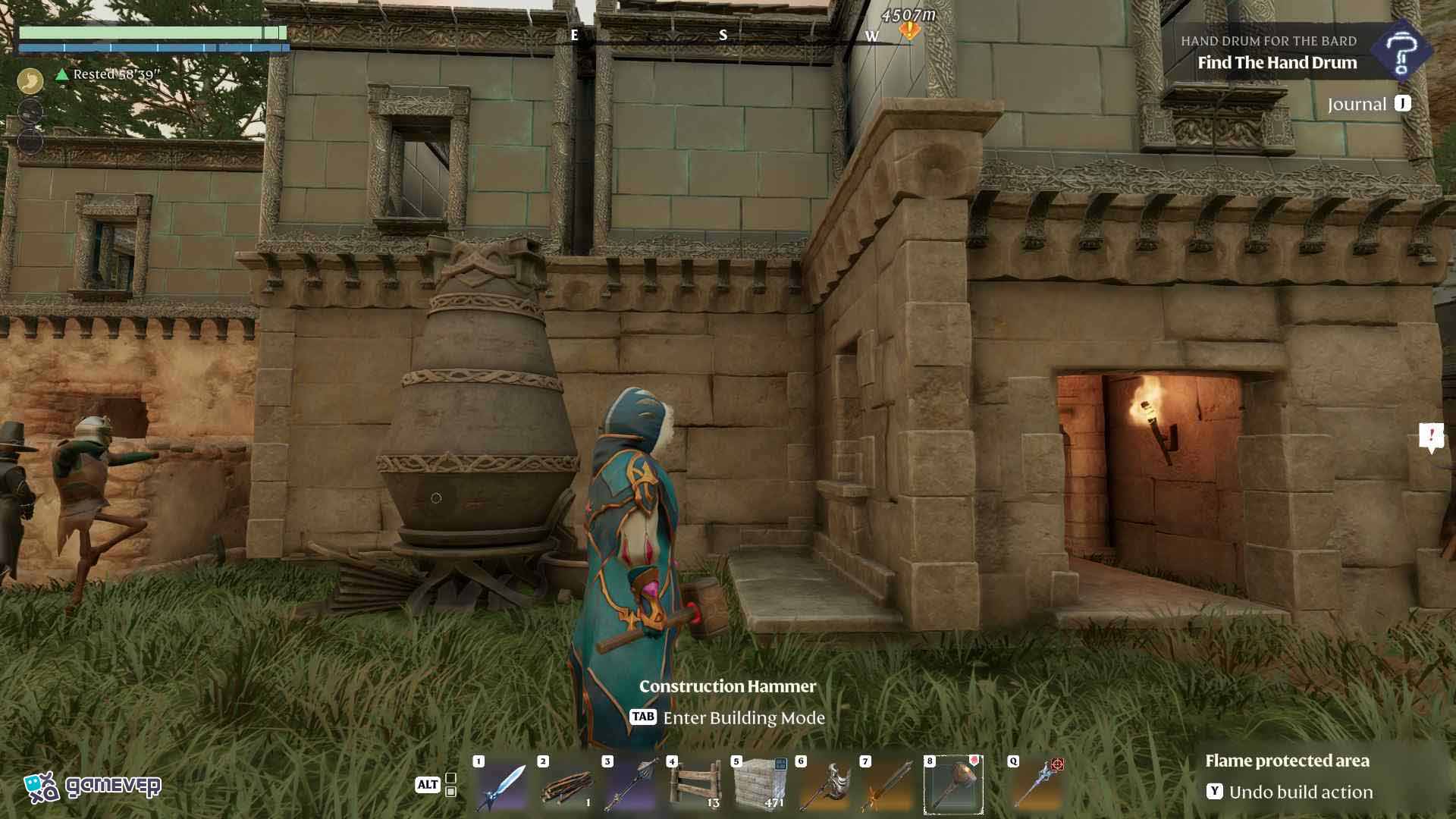 Construye un refugio con techo para mantener felices a tus NPC en Enshrouded Souls of the Frozen Frontier Update