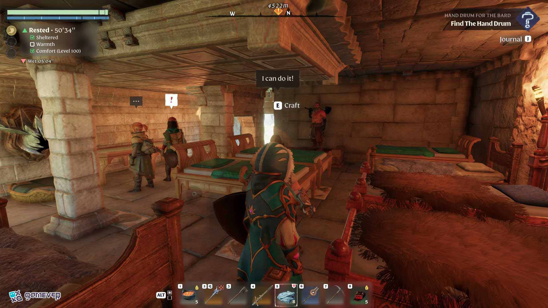 Coloca cuidadosamente las camas para asegurarte de que los NPC las usen en Enshrouded Souls of the Frozen Frontier Update