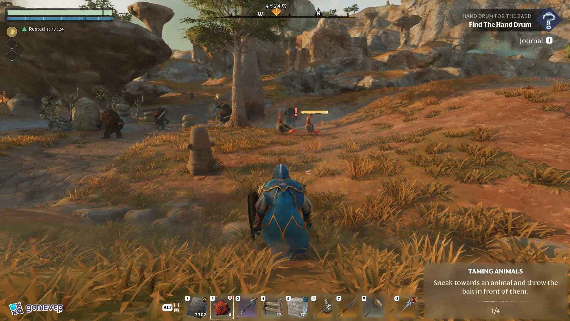 Acércate en silencio a la Cola Roja Sin Vuelo en Enshrouded Souls of the Frozen Frontier Update.