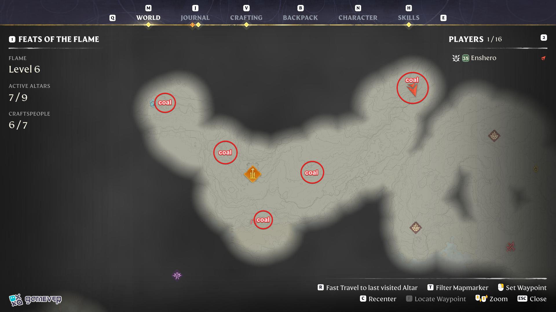 Explora los picos helados para encontrar carbón en Enshrouded Souls of the Frozen Frontier Update.