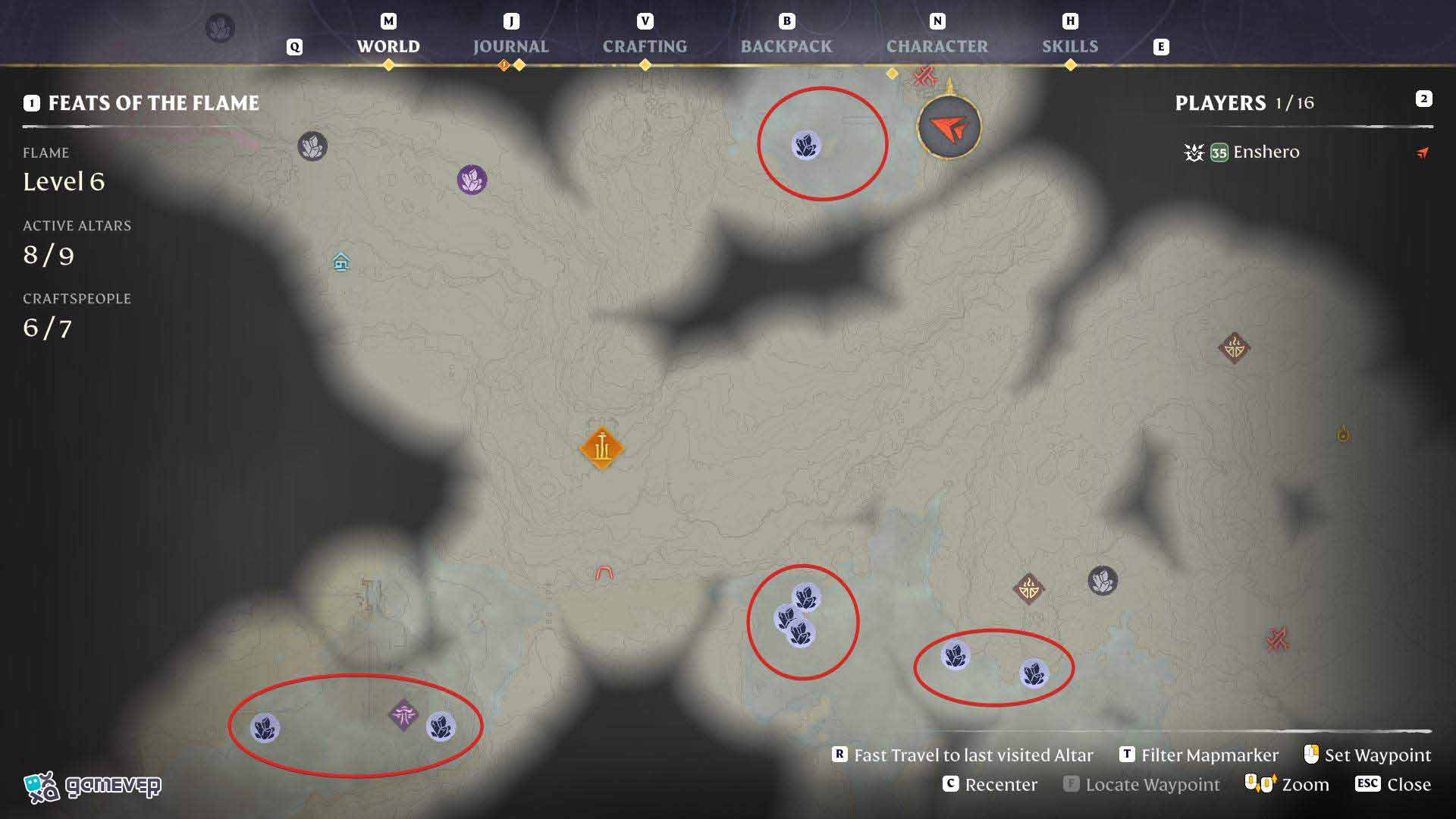 Busca nodos de plata en las caras de los acantilados en el Velo en Enshrouded Souls of the Frozen Frontier Update.