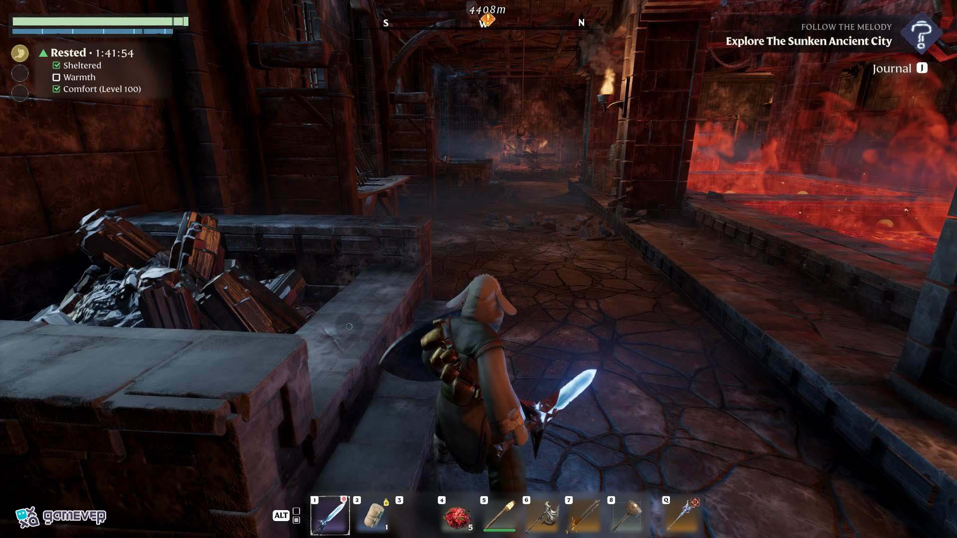 Limpia a los enemigos antes de recolectar plata en Enshrouded Souls of the Frozen Frontier Update.