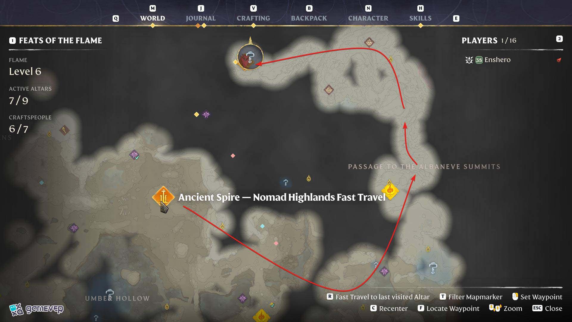 Comienza el ascenso hacia la Aguja Antigua de Albaneve en Enshrouded Souls of the Frozen Frontier Update.
