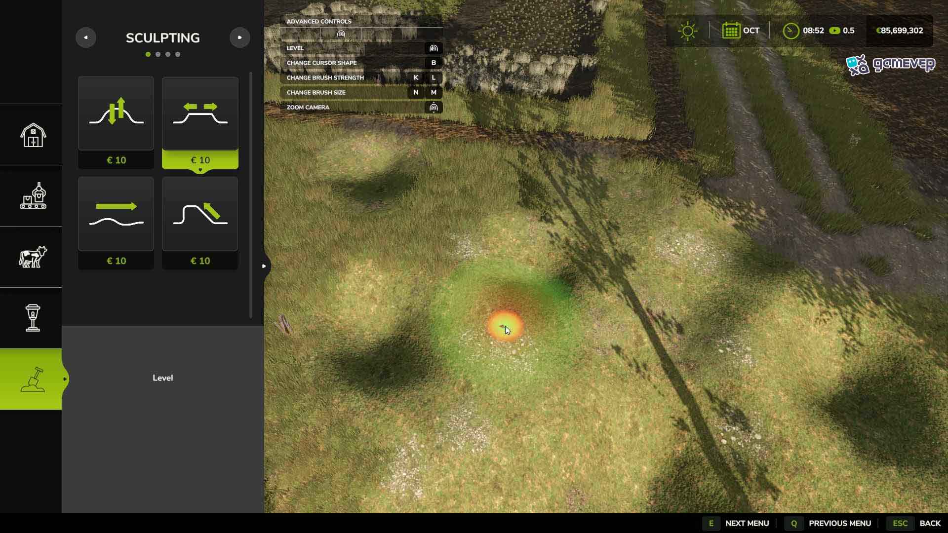 Da forma a los campos usando la herramienta de campo de arroz en Farming Simulator 25.