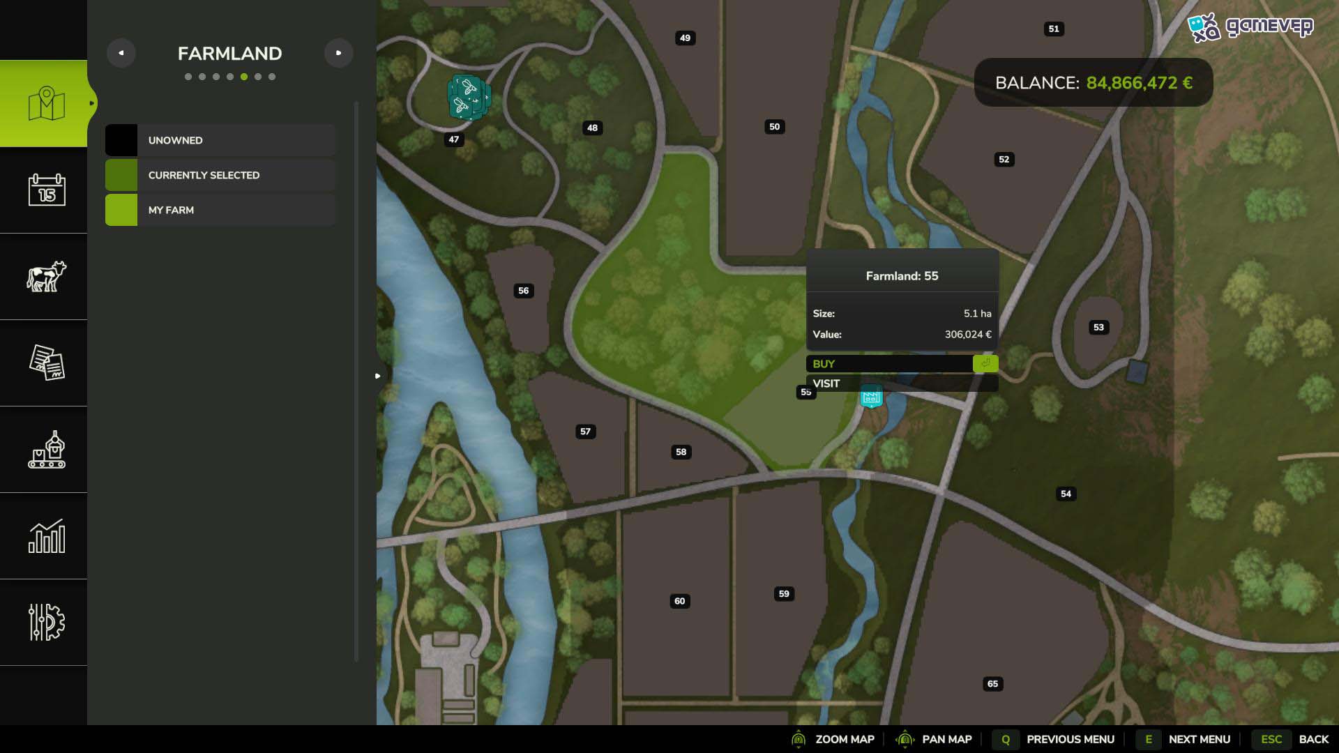 Selecciona la mejor parcela forestal en Farming Simulator 25.
