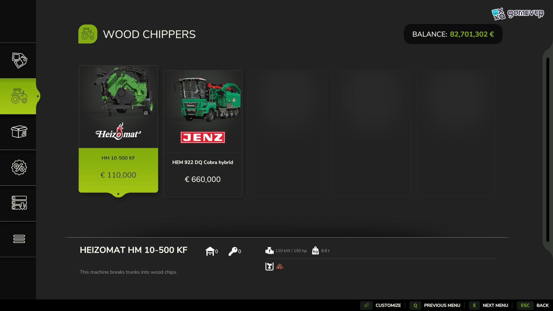 Convierte los restos de madera en astillas usando una trituradora en Farming Simulator 25.