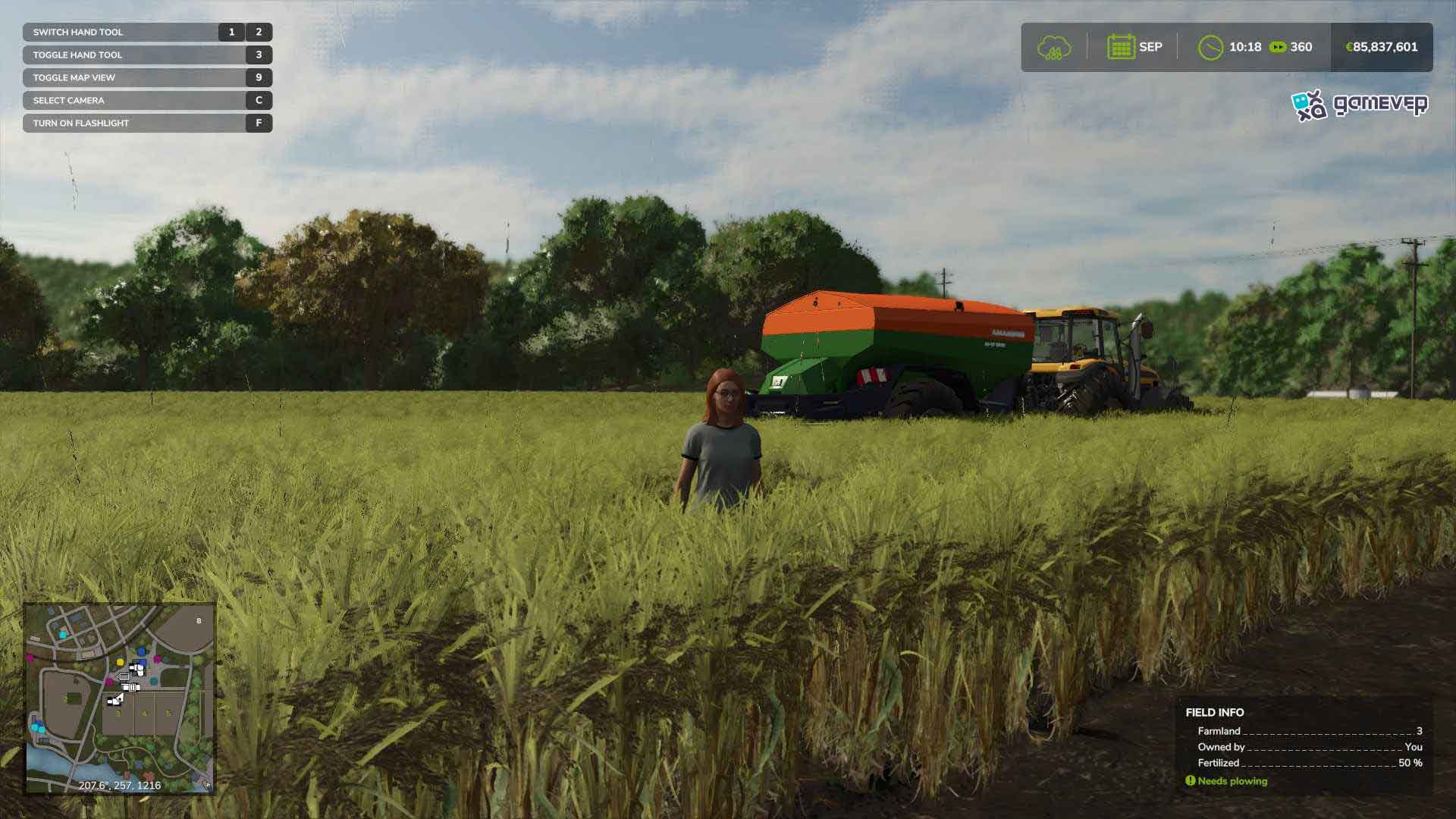 Aplica fertilizante para un mejor rendimiento en Farming Simulator 25.
