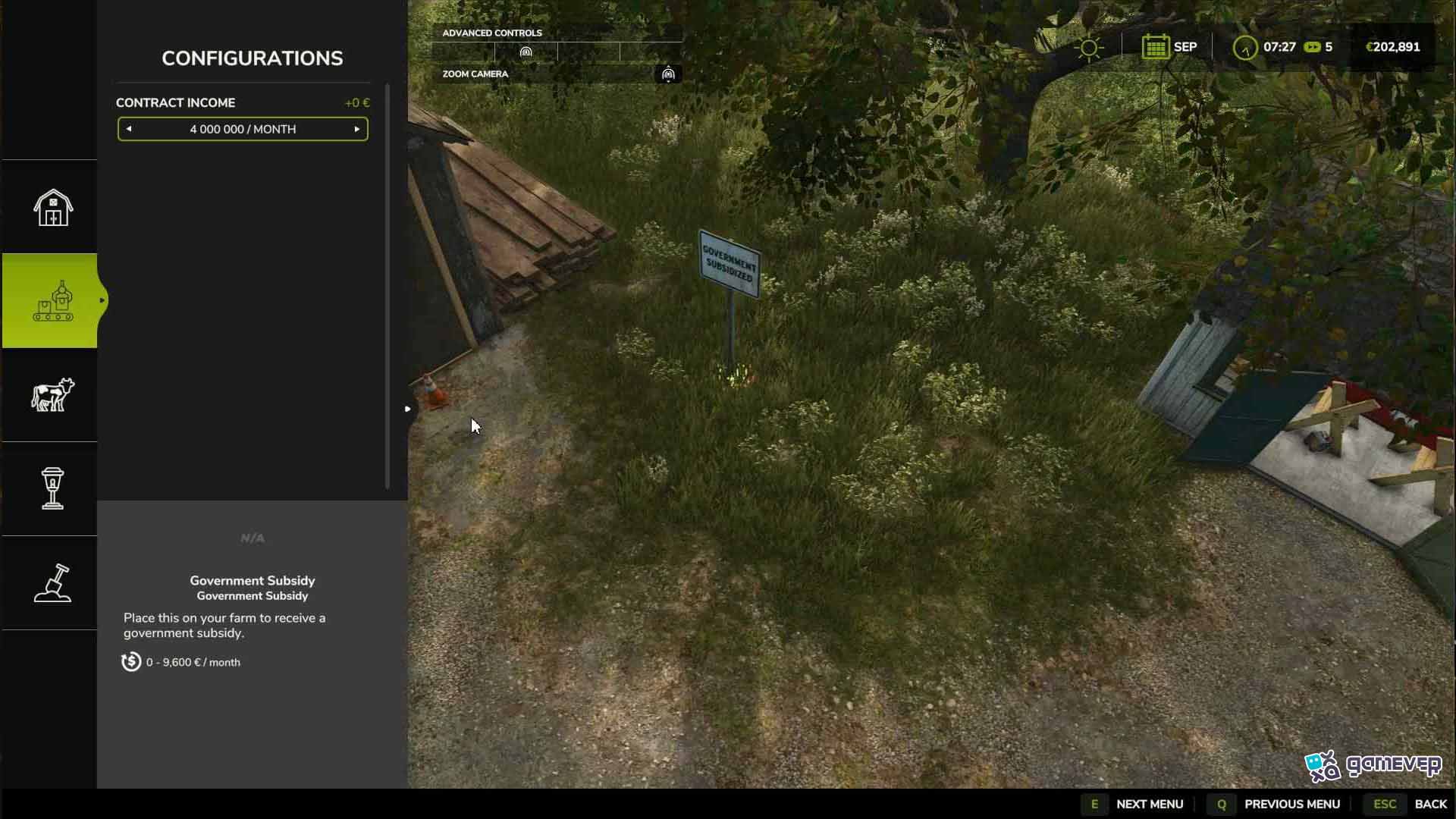 Establece tu ingreso de subsidio desde $4,000 hasta $4,000,000 en Farming Simulator 25.