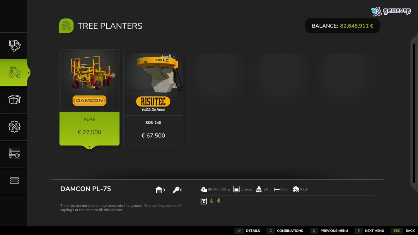 Acopla la plantadora de árboles a tu tractor en Farming Simulator 25
