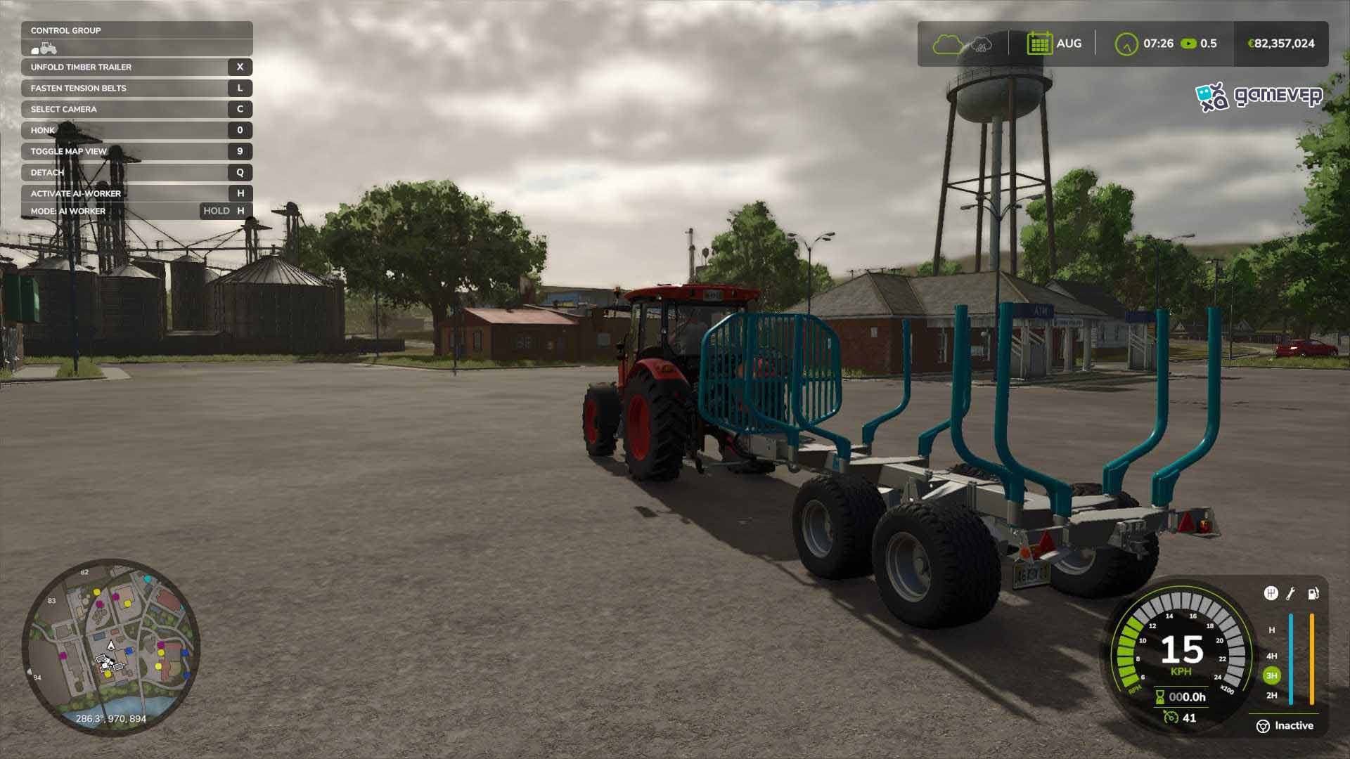Compra un remolque para transportar troncos.