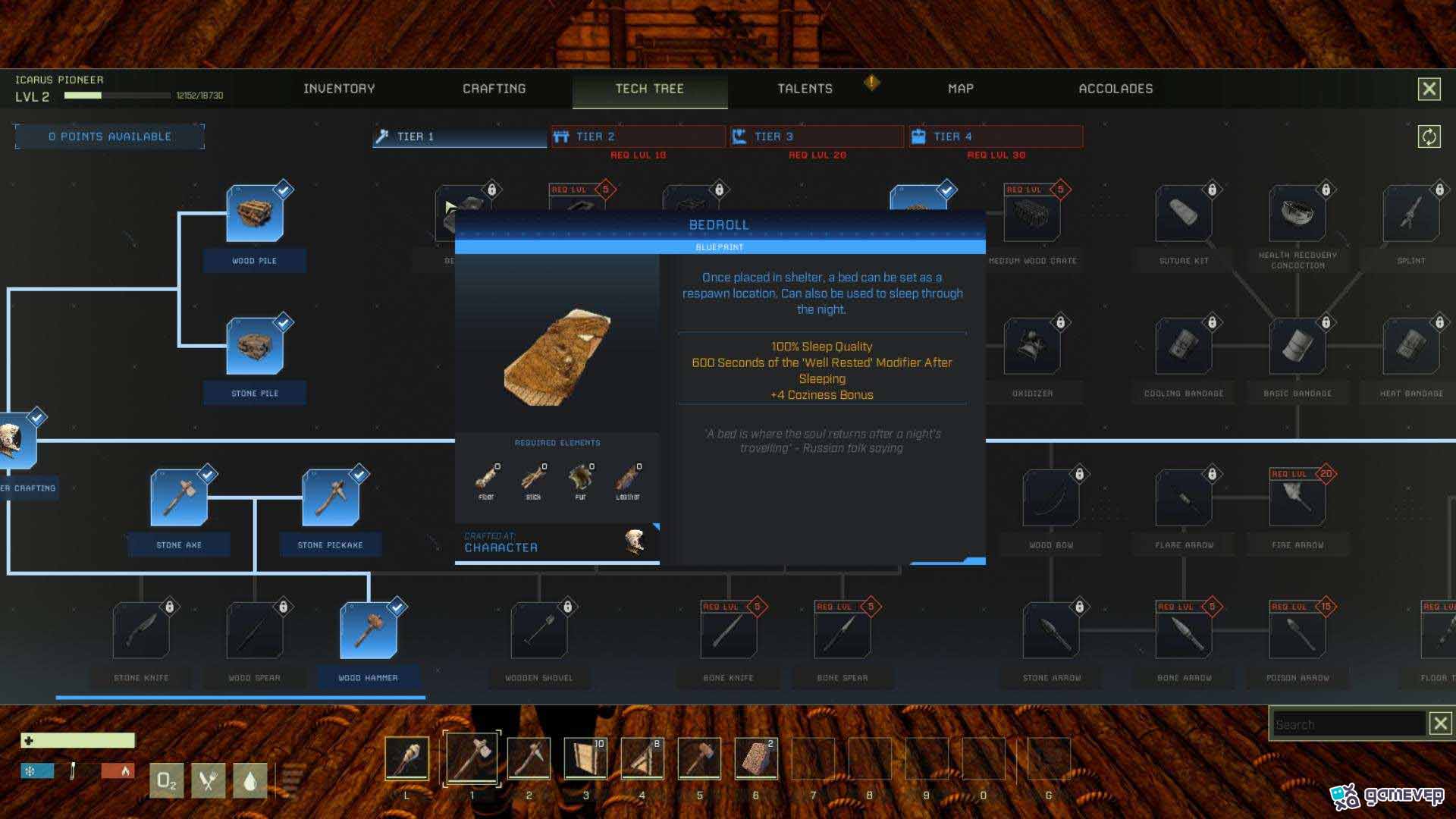 Configura una cama como tu punto de reaparición en Icarus