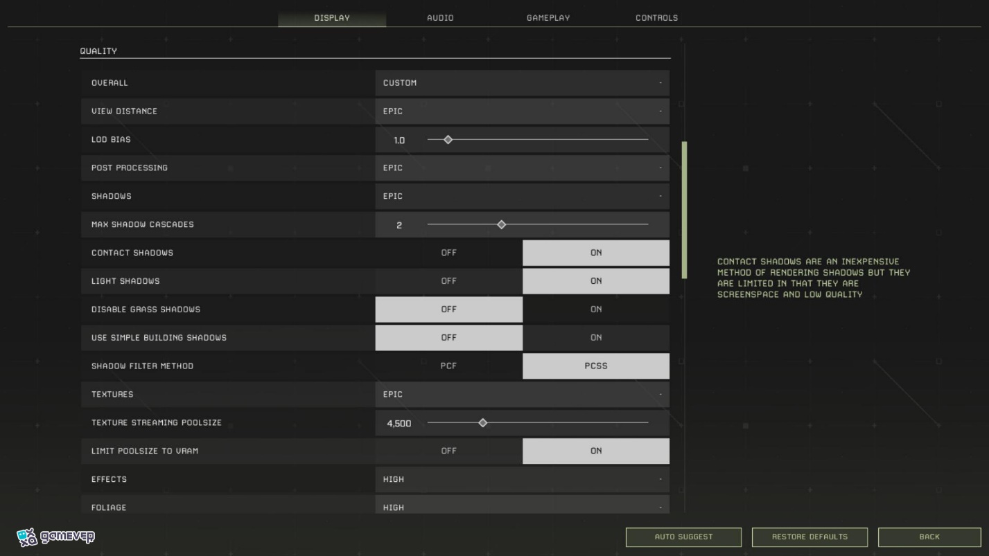 Reduce la configuración gráfica para disminuir el tartamudeo en la actualización de Icarus