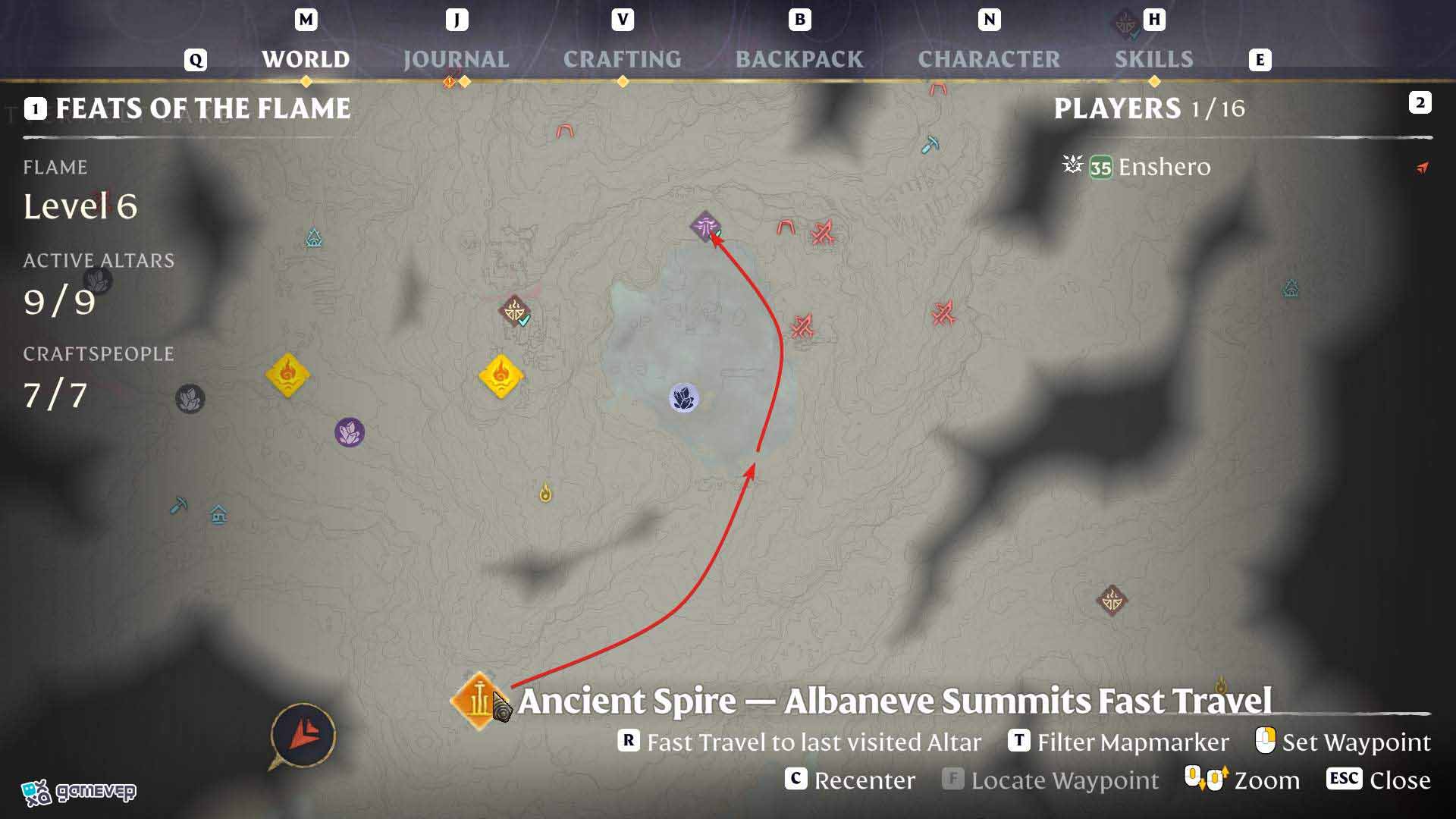 Es recomendable usar el mapa para localizar cada lugar en Enshrouded.