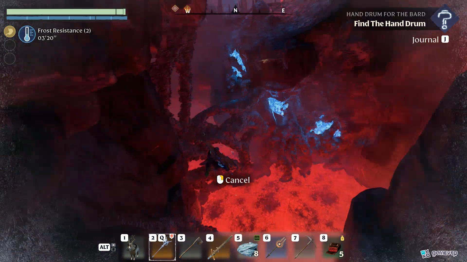 Sumérgete en el Pozo de Elixir para obtener el torso en Enshrouded Souls of the Frozen Frontier Update.