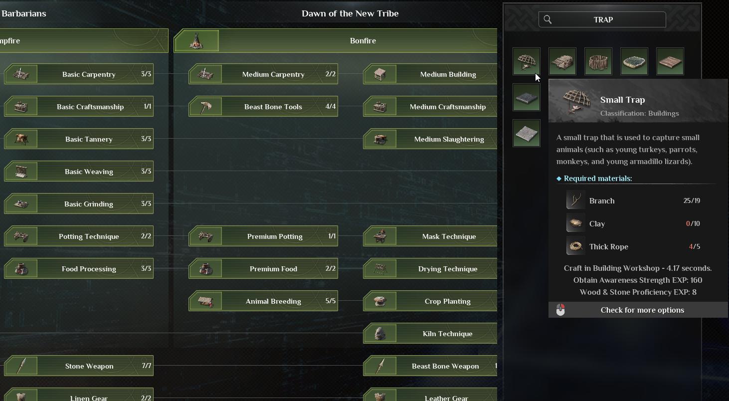 Search for traps in the Technology and Knowledge Screen in Soulmask