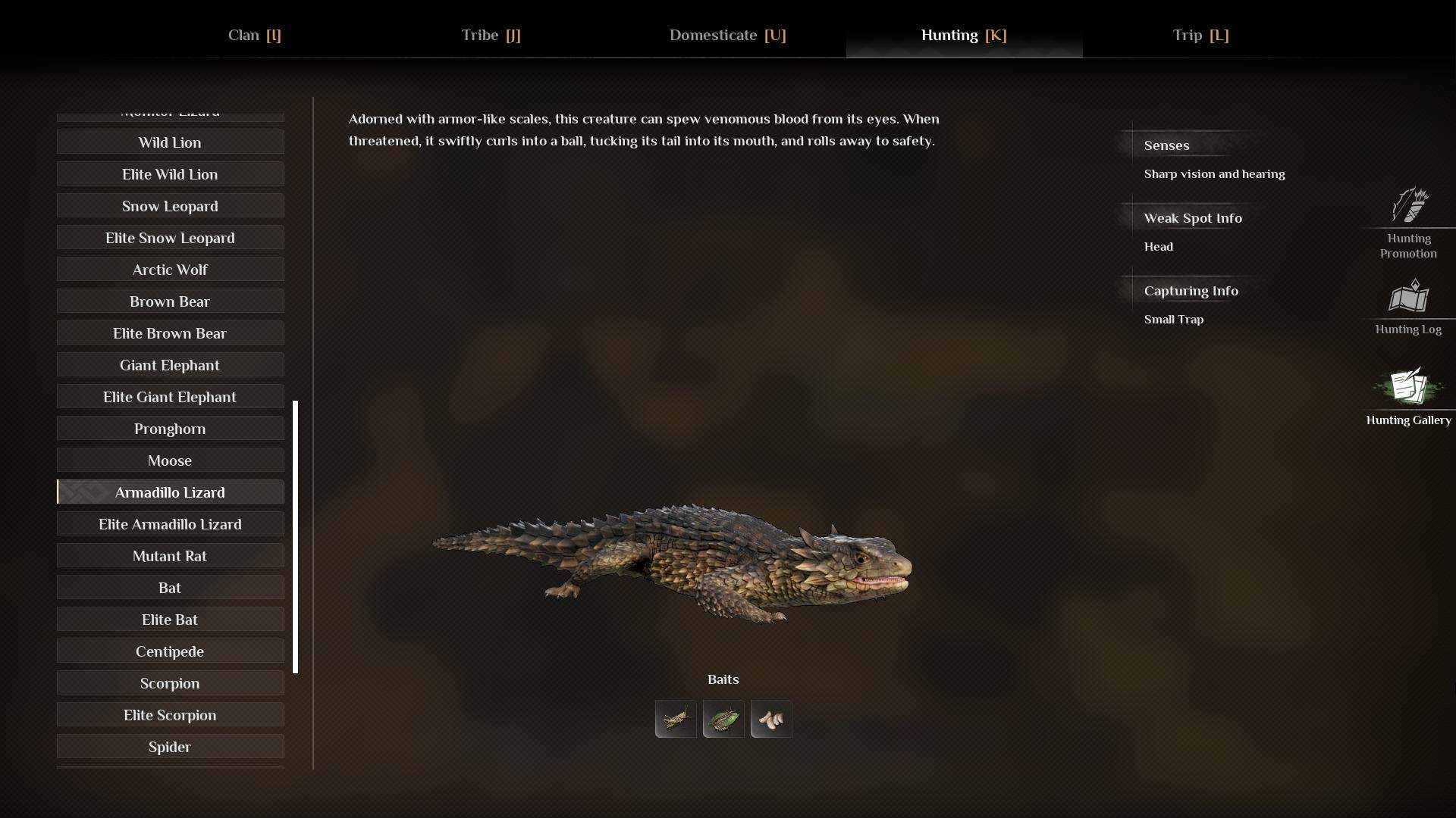 Collect poison bugs as bait in the volcanic forest