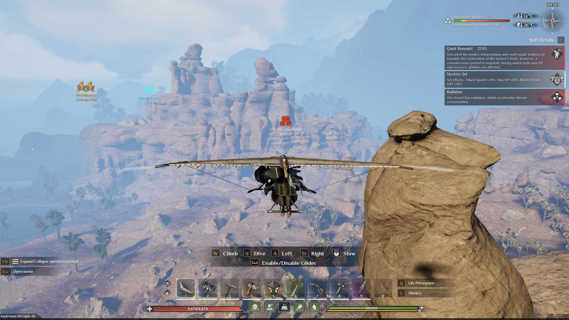 Launch from elevated points for better flight performance