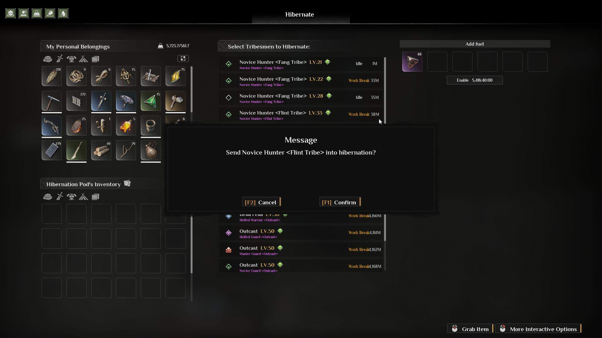 Assign tribesmen to the pod for safe storage in Soulmask Wild Ride Update