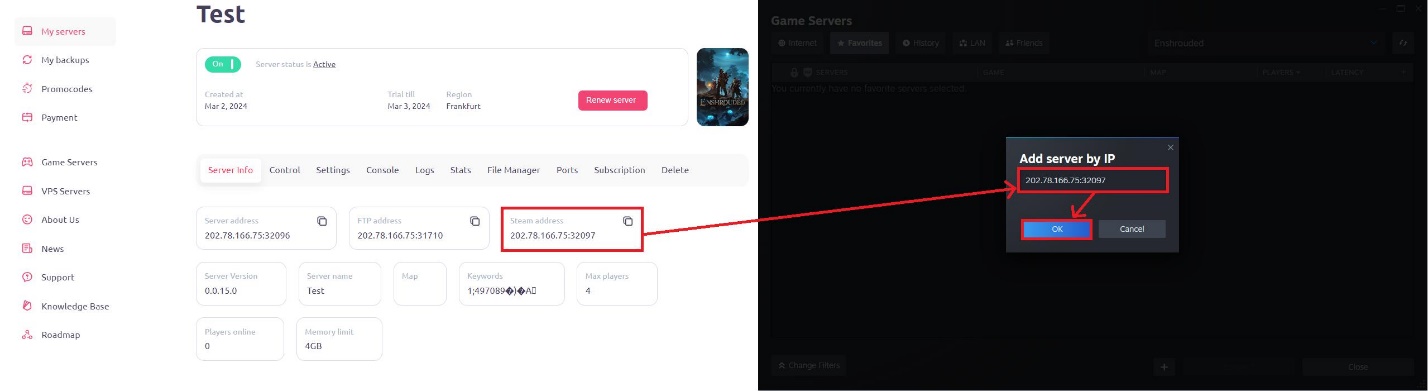 Dodawanie serwera do Steam.