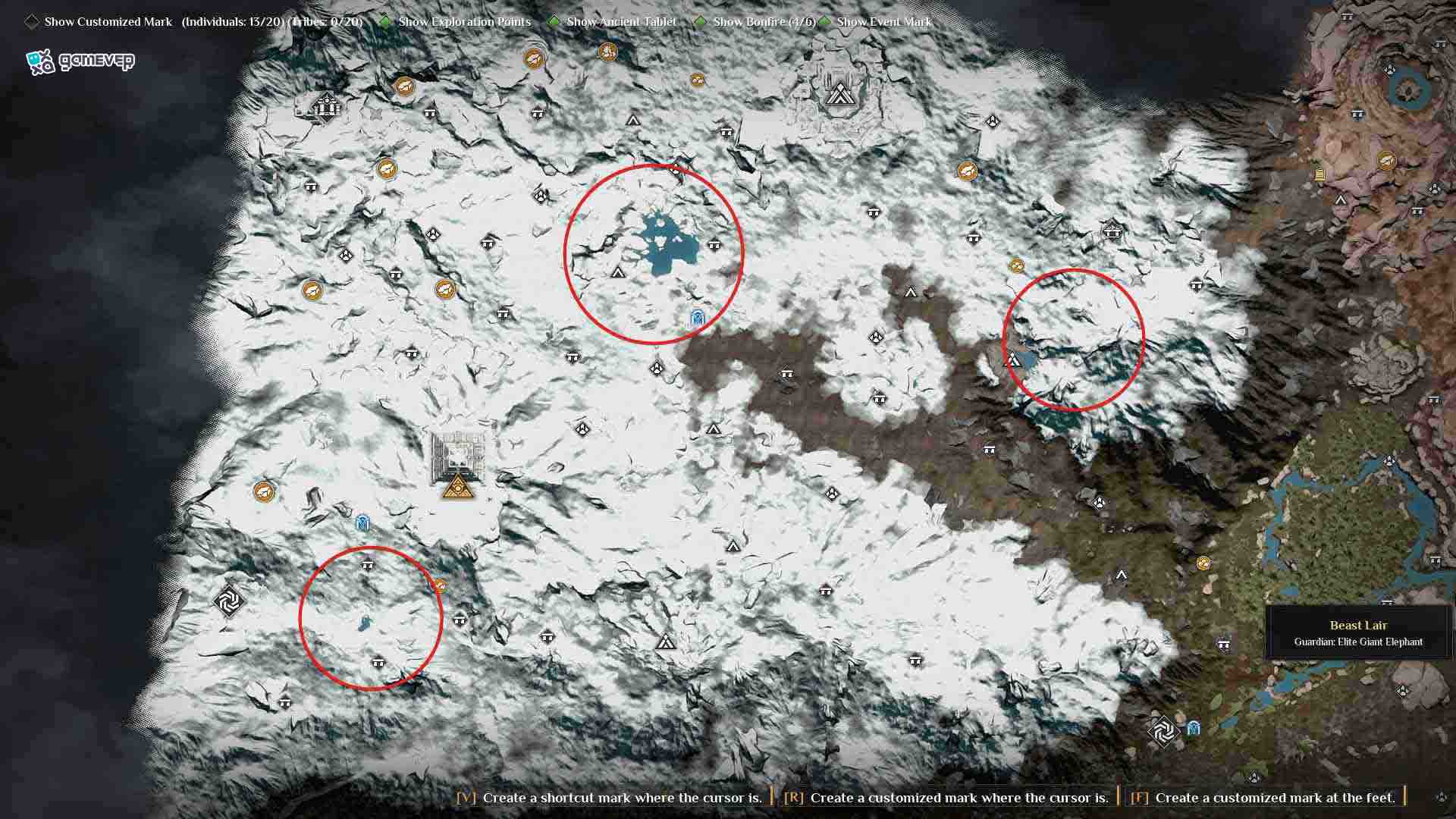 Busca los lagos en el bioma de las Montañas Nevadas en Soulmask Wild Ride Update