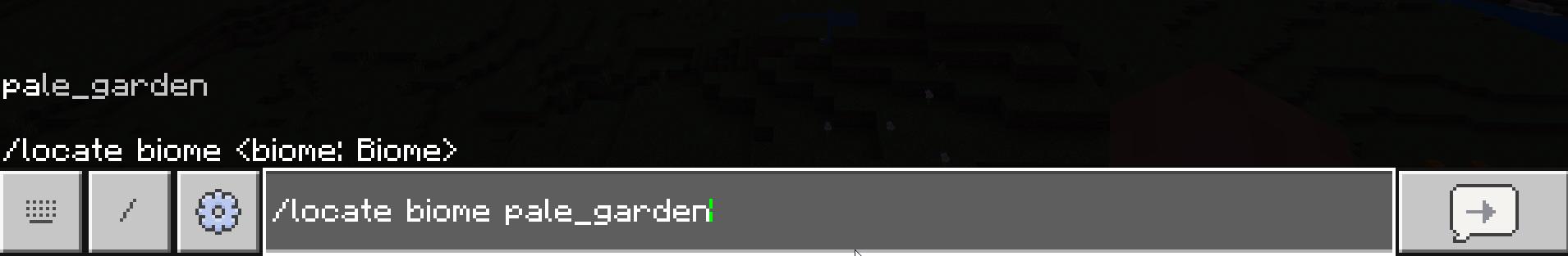 Aktiviere Cheats, um das Biome mit einem Befehl zu finden.