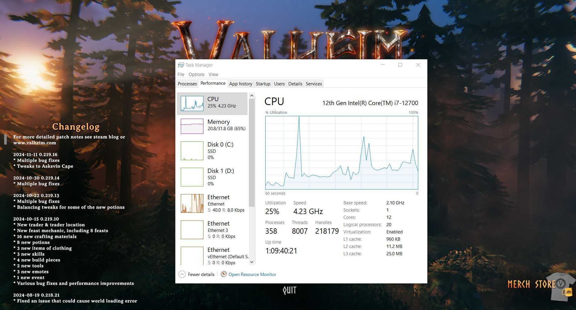Reduziere Grafikeffekte wie Schatten und Bloom in Valheim