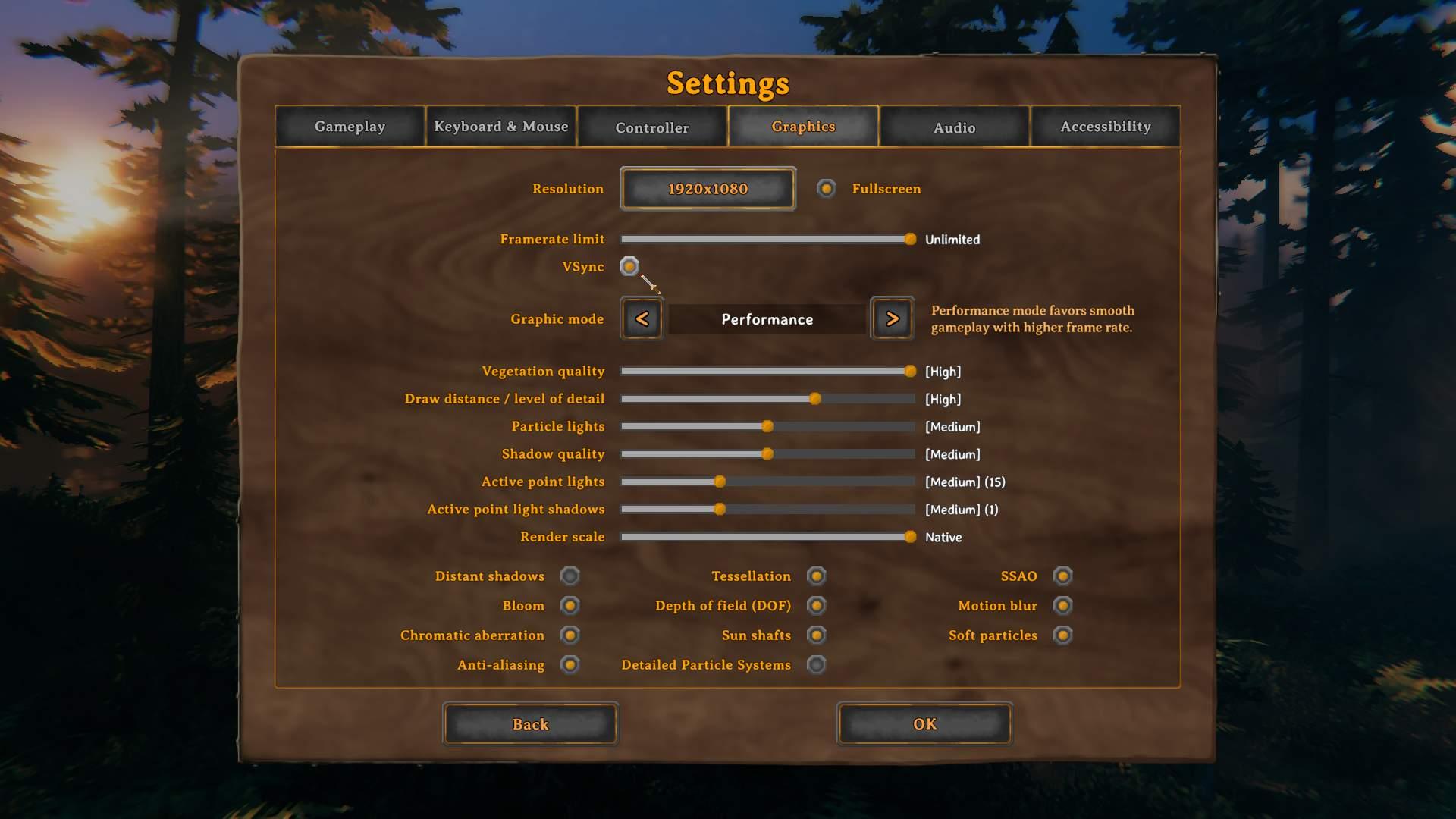 Aktiviere Vsync in den Grafikeinstellungen von Valheim