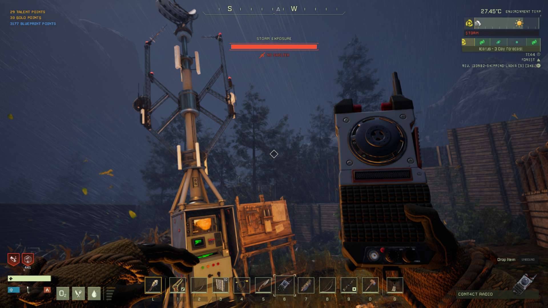 Platziere das Kontaktfunkgerät sicher in deiner Spielwelt, um reibungslosen Zugriff auf Missionen zu gewährleisten.