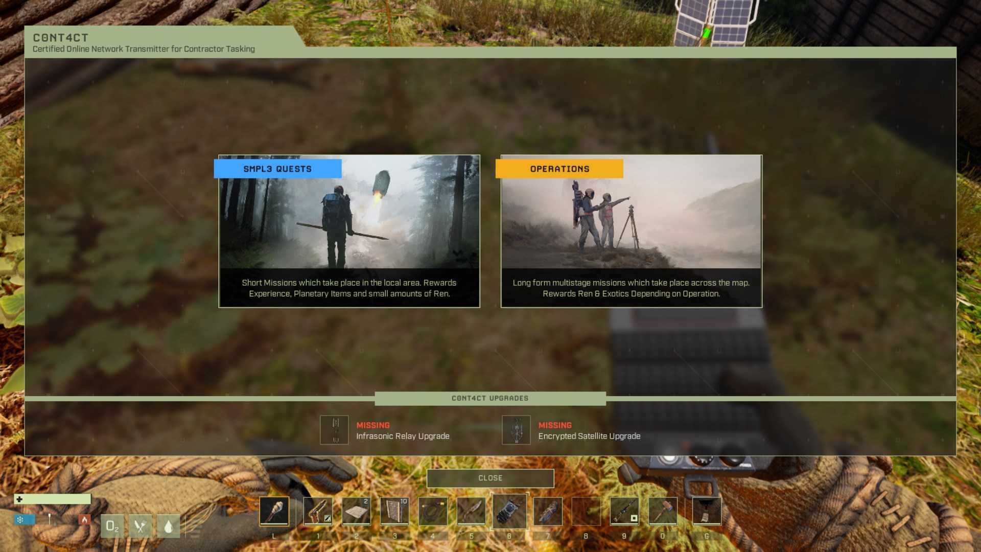 Nutze das Kontaktfunkgerät, um dich auf Ziele im Spiel zu konzentrieren.