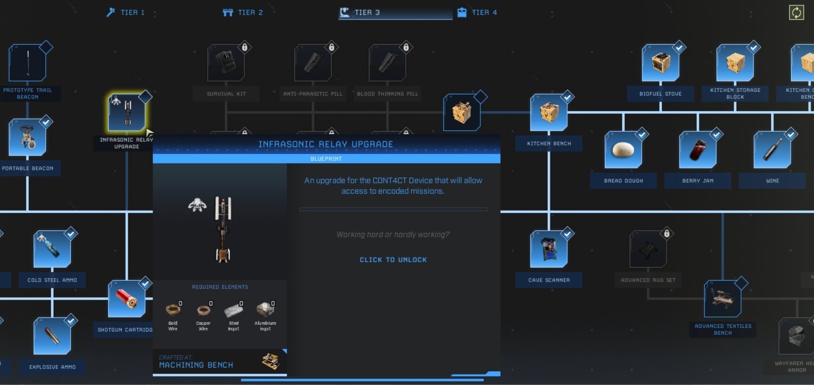 Schalte Upgrades in Rang 3 und Rang 4 deines Technologiebaums im Icarus Update frei.