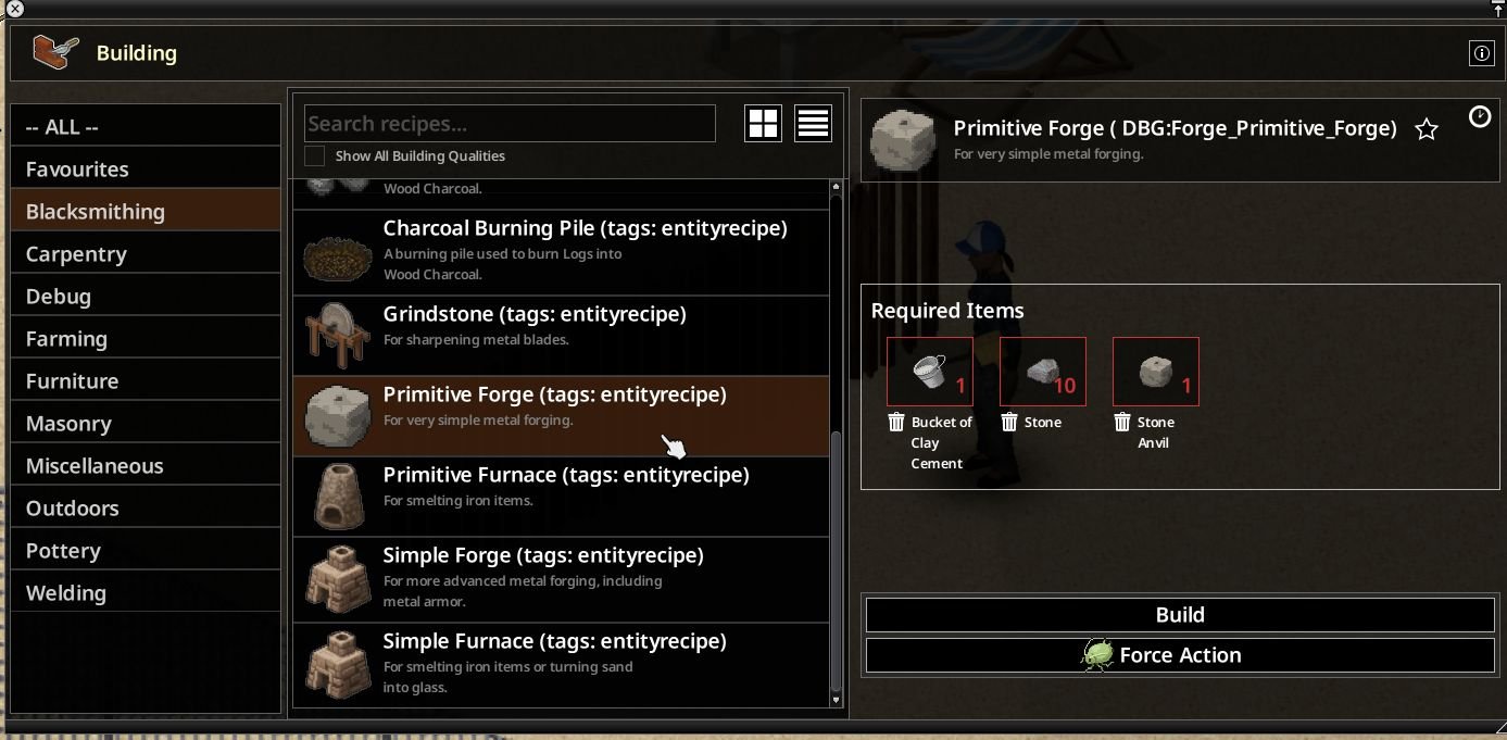 Nutze einen Ofen, um Metallwerkzeuge und Waffen zu schmieden.
