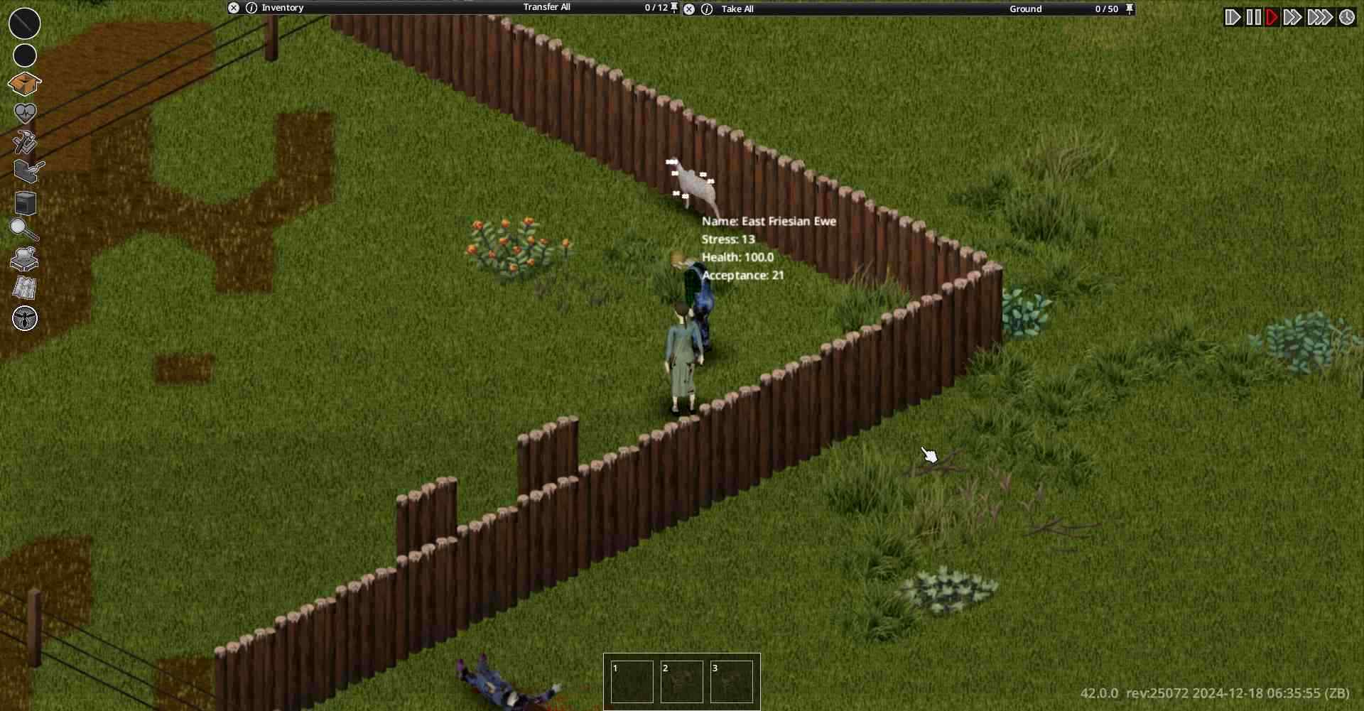 Verteidige deine Farm vor Zombiehorden mit Zäunen und Alarmen.