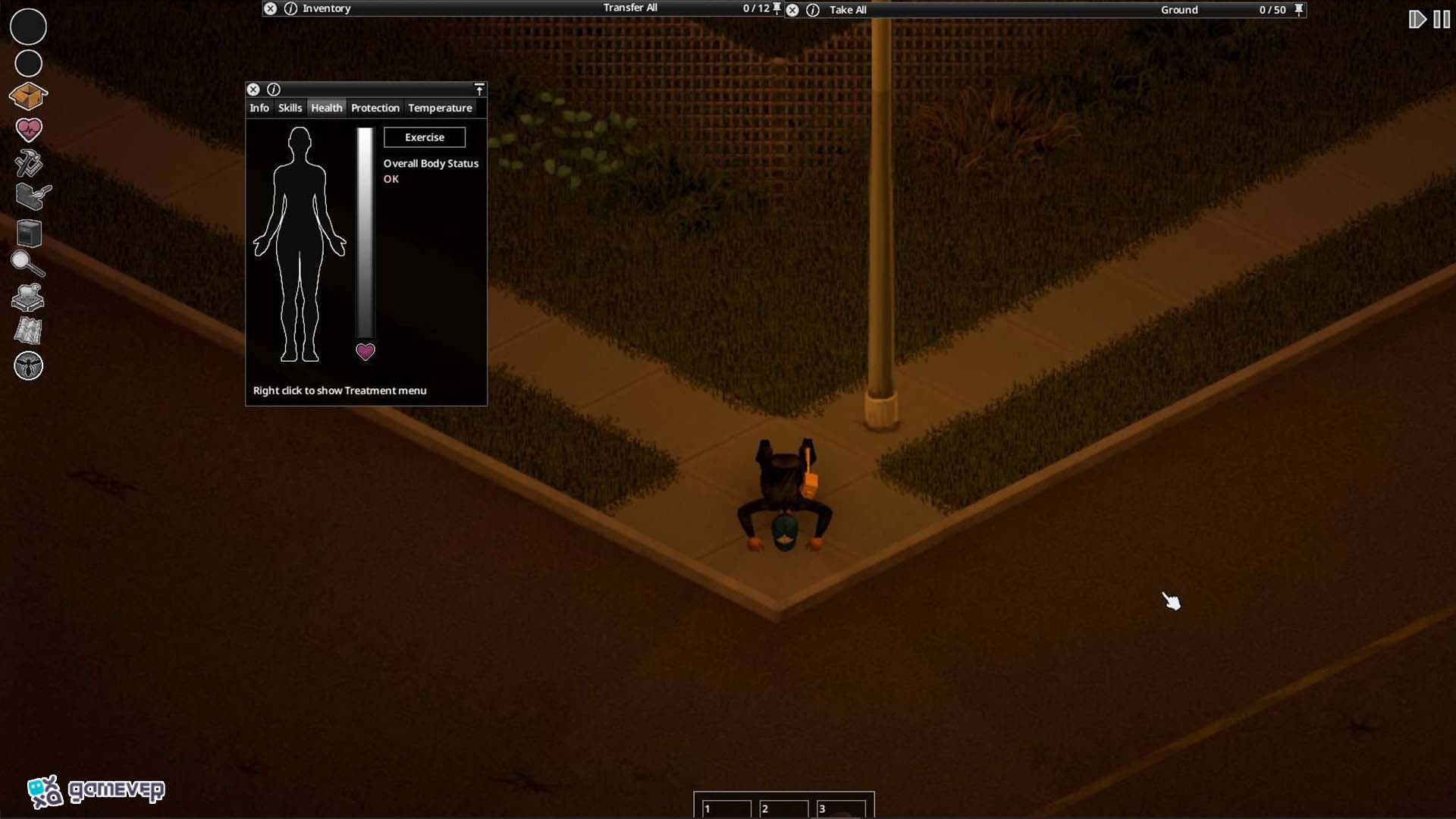 Monitorea los moodles para identificar signos tempranos de tensión muscular en Project Zomboid