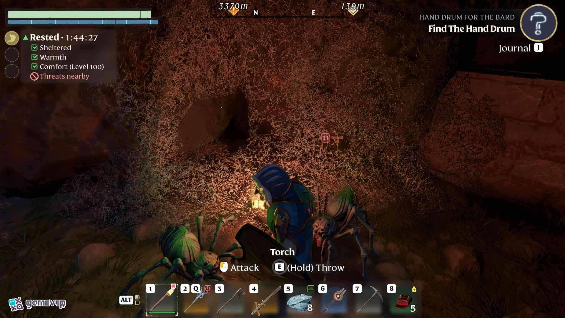 Enfrenta los desafíos de Enshrouded sin miedo con el modo de Aracnofobia activado.