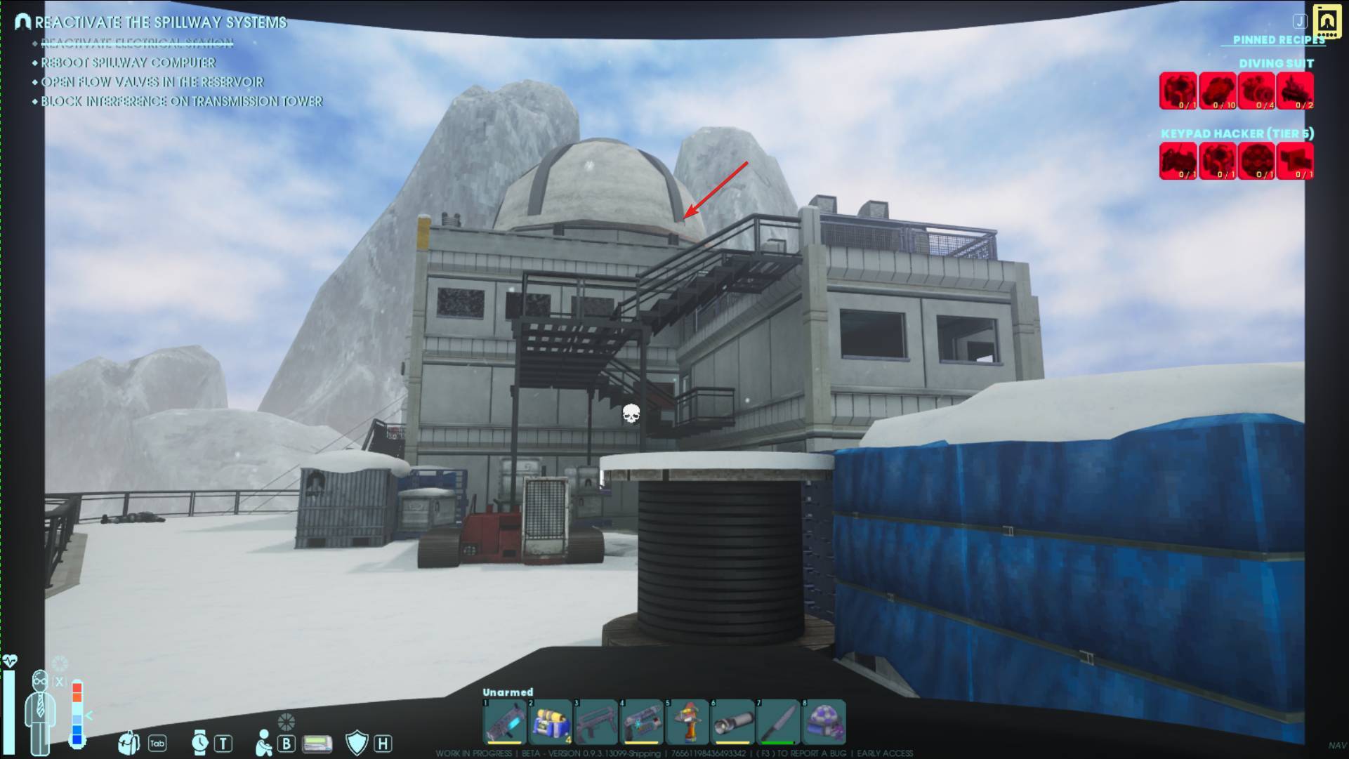 Navigate the observatory rooftop to find the Neutrino Mappers