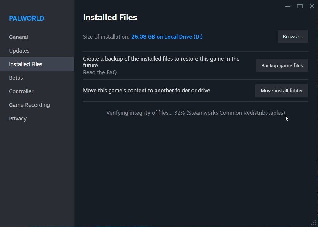 Überprüfe die Integrität der Spieldateien in Steam