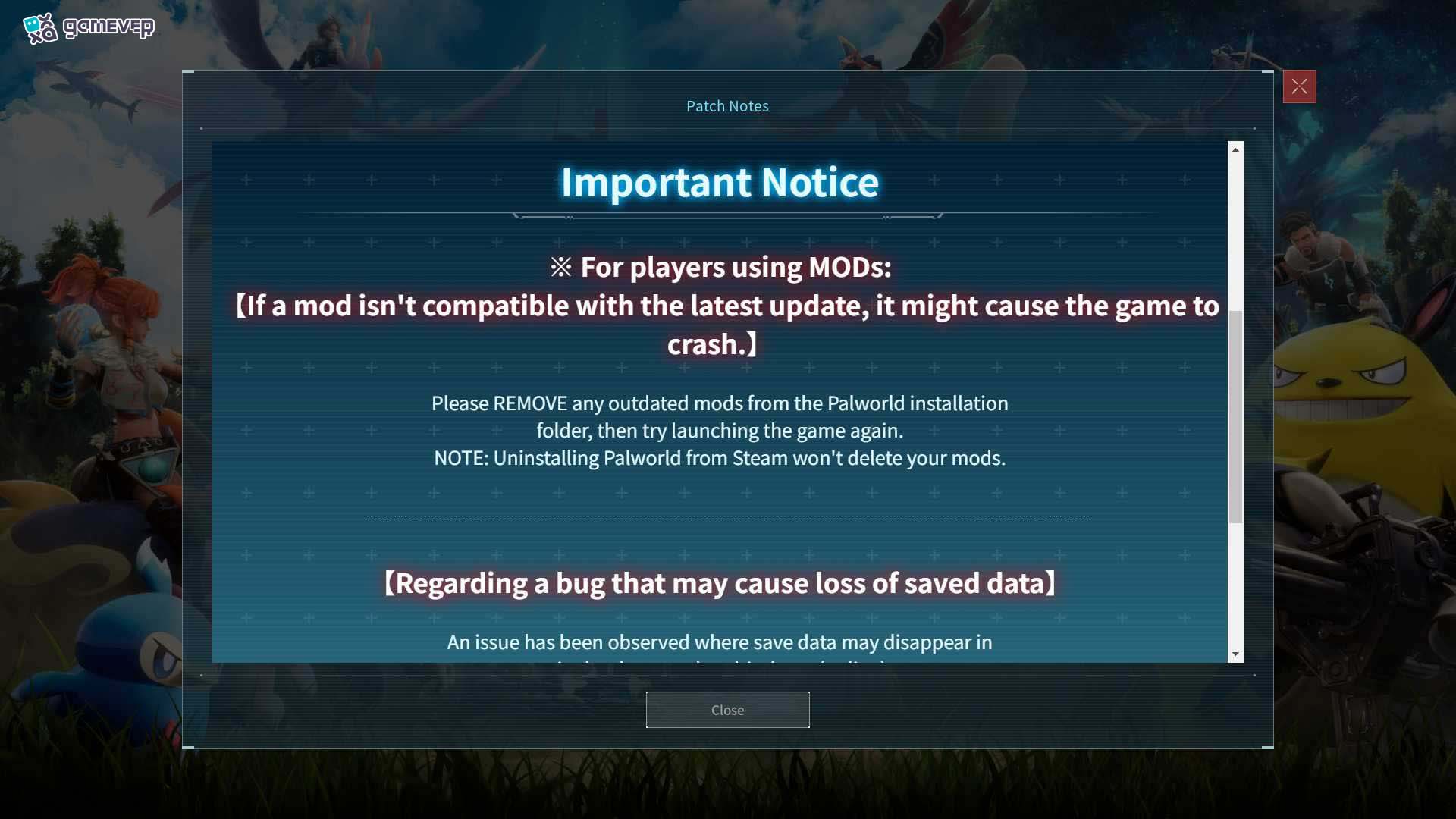 Desactiva temporalmente los mods para solucionar problemas de compatibilidad
