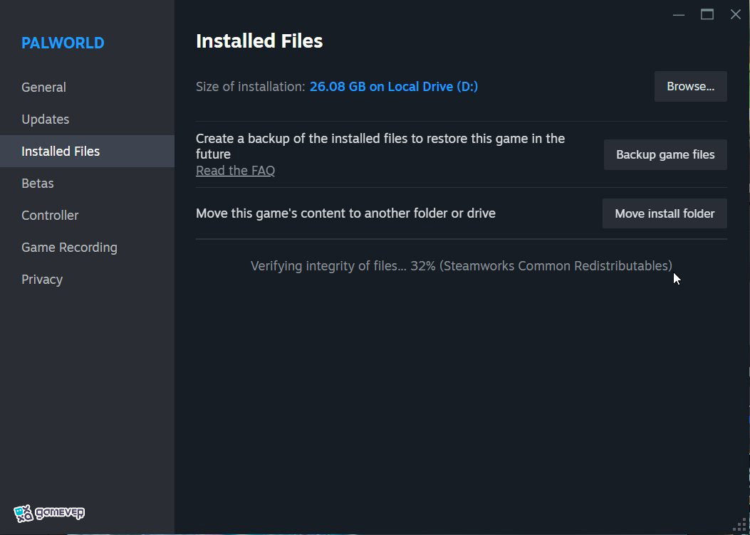 Verifica la integridad de los archivos del juego en Steam