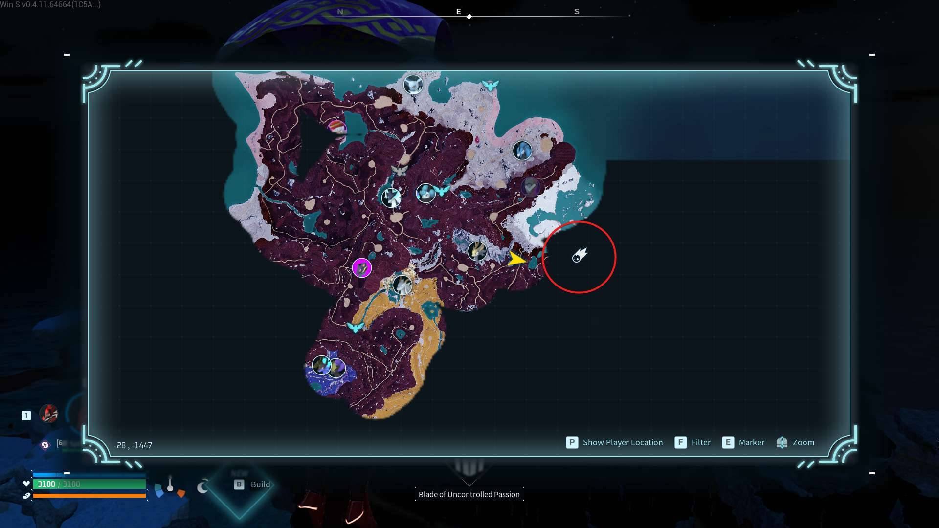 Achte auf Meteoriten-Event-Symbole auf der Karte, um Xenogards möglichen Spawn zu verfolgen.