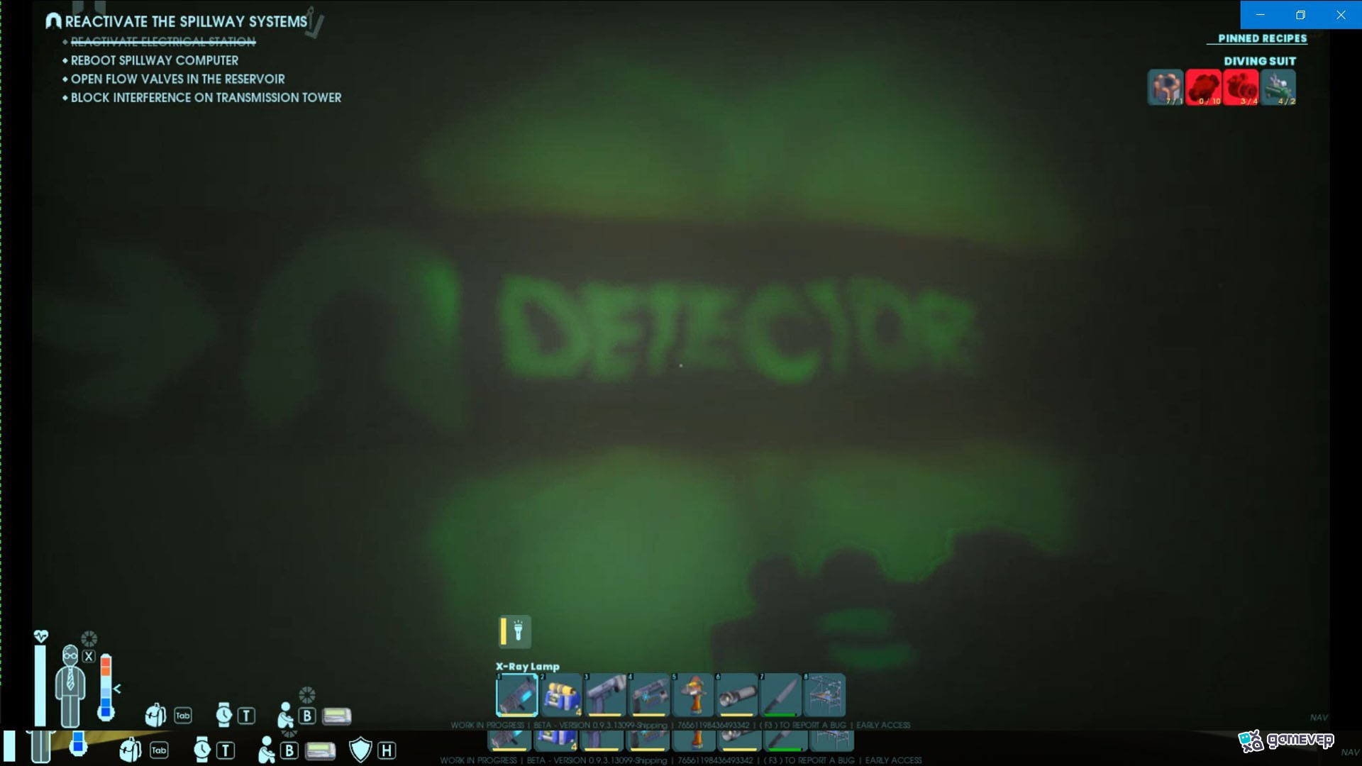 Sigue las luces verdes para llegar al Detector en Abiotic Factor.