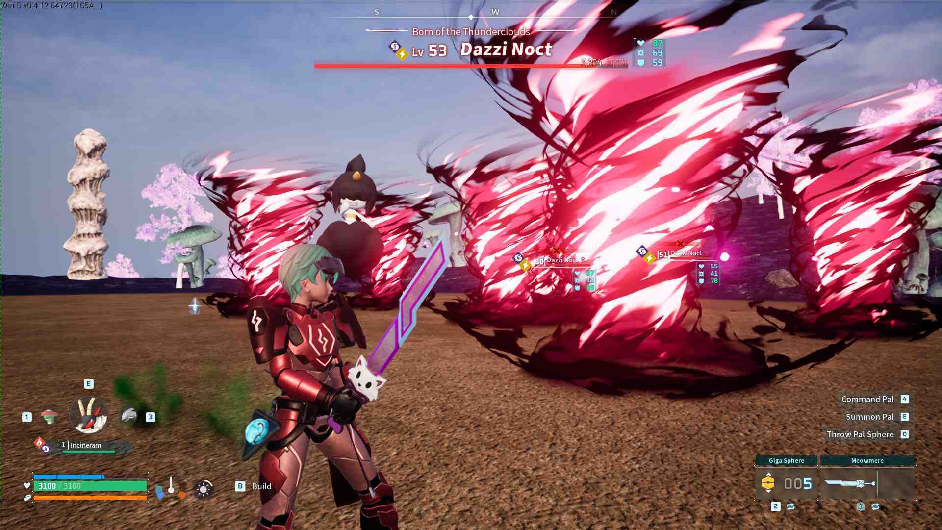 Bekämpfe Dazzi Noct mit Fernkampf-Pals.